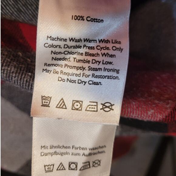 Eddie Bauer Red Plaid Flannel Shirt Men's Tall Large Outdoors Gorpcore Camping - Picture 6 of 10